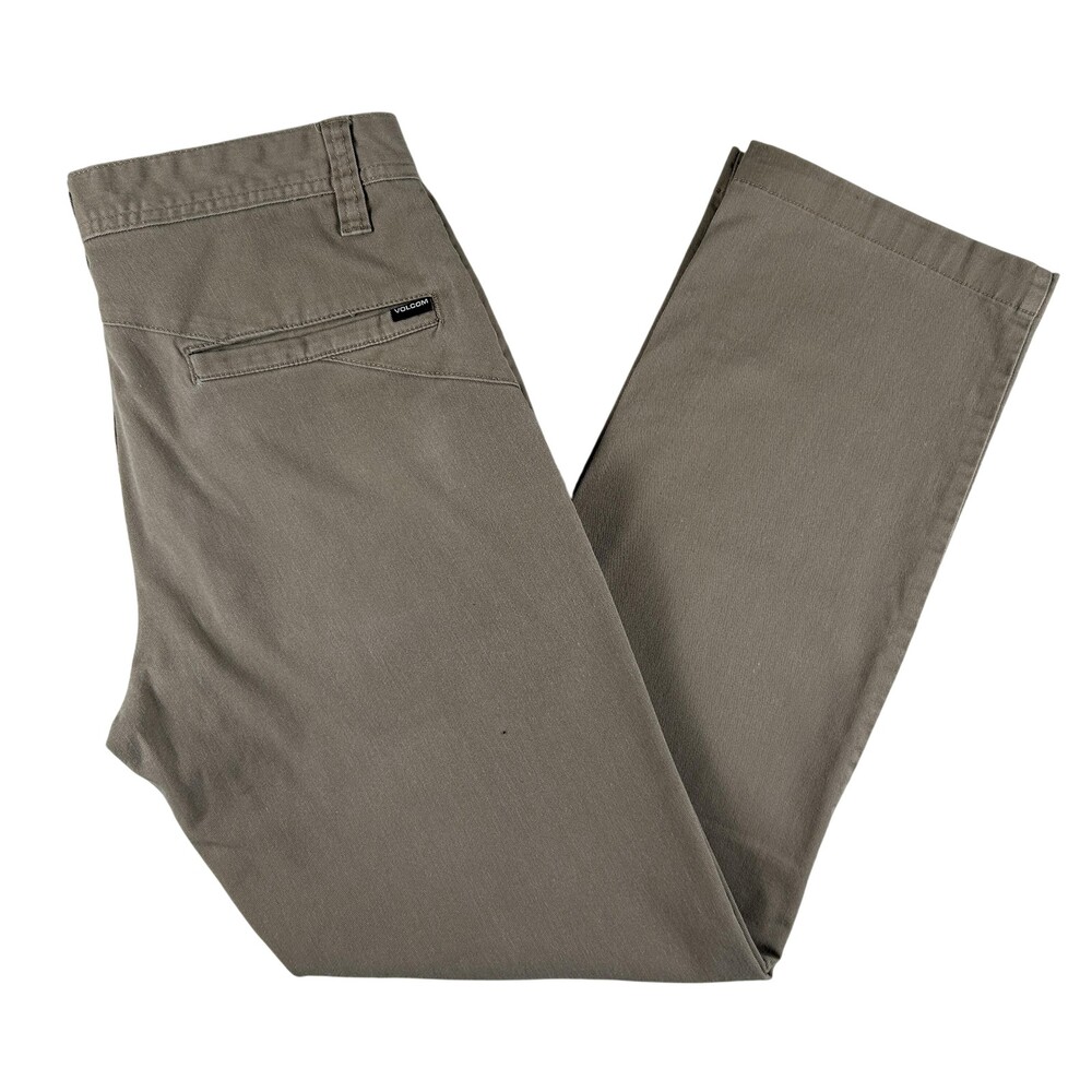 Volcom Pants Mens 29x29 Brown Stretch Chino Straight Leg Casual Twill Khakis
